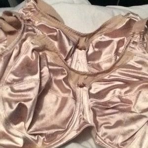 Lot of 2 Goddess 36I Beige Bras Satin Full Cup